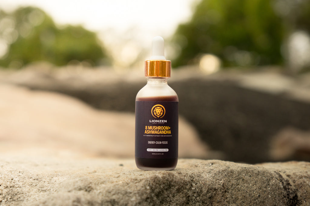 LionZen – 8 Mushroom & Ashwagandha Root 60ml Tincture