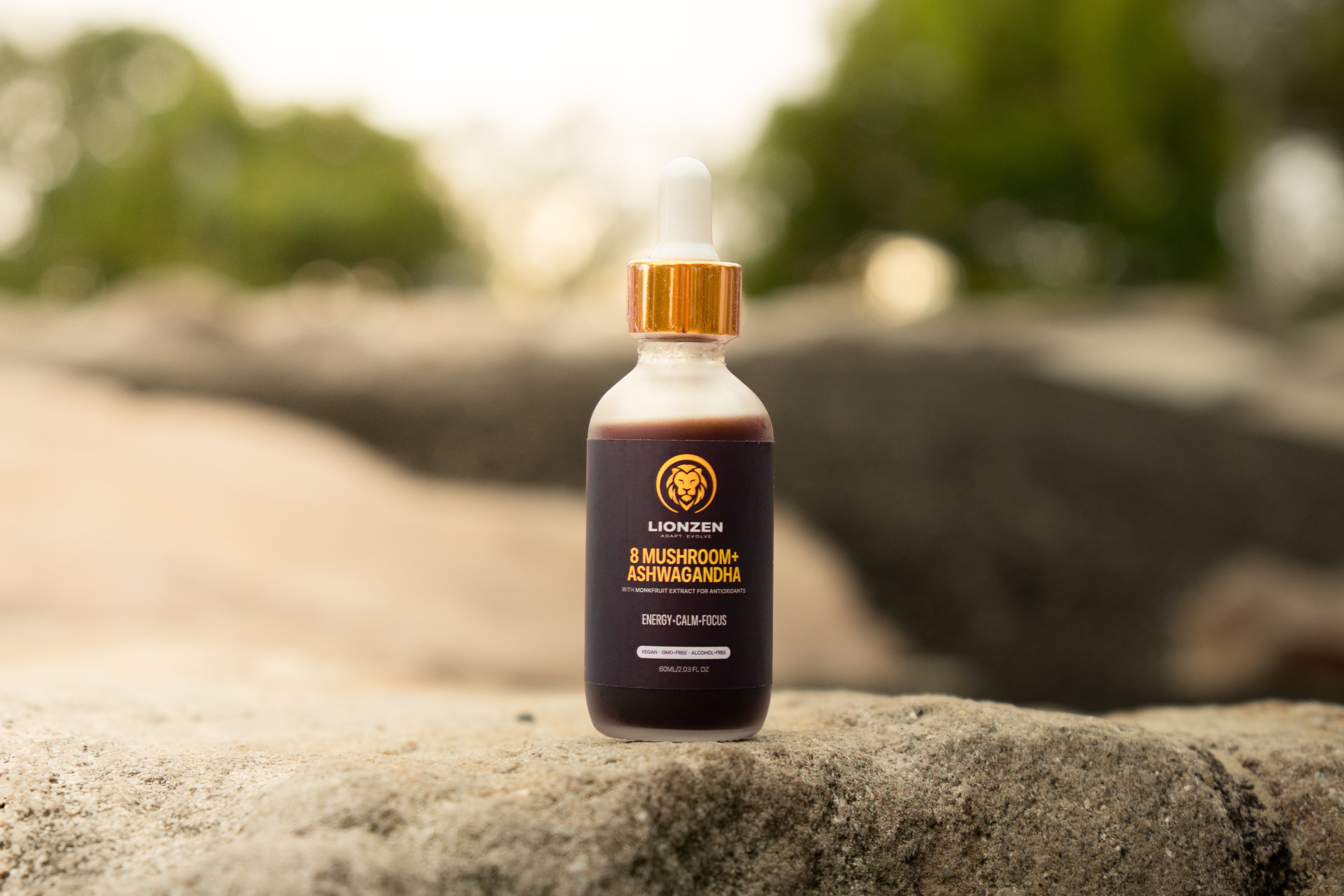 LionZen – 8 Mushroom & Ashwagandha Root 60ml Tincture