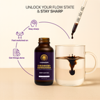 Premium mushroom and herbal extract blend showing Lions Mane, Cordyceps, Ashwagandha and Reishi from LionZen 9 in 1 tincture