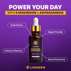 LionZen – 8 Mushroom & Ashwagandha Root 60ml Tincture