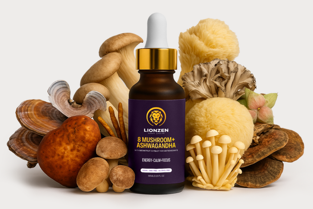 Dual-Extract: 8 Mushrooms • 9 Adaptogens